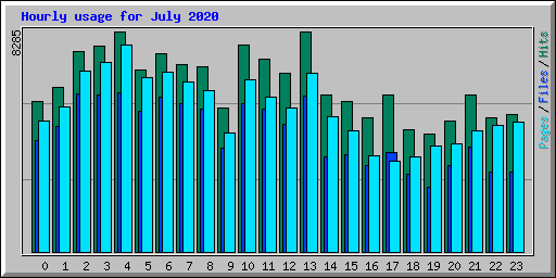 Hourly usage for July 2020